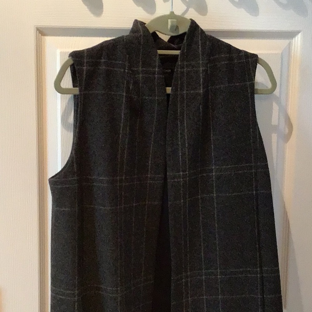 Eileen Fisher Charcoal Gray Wool Open Front Vest - image 1
